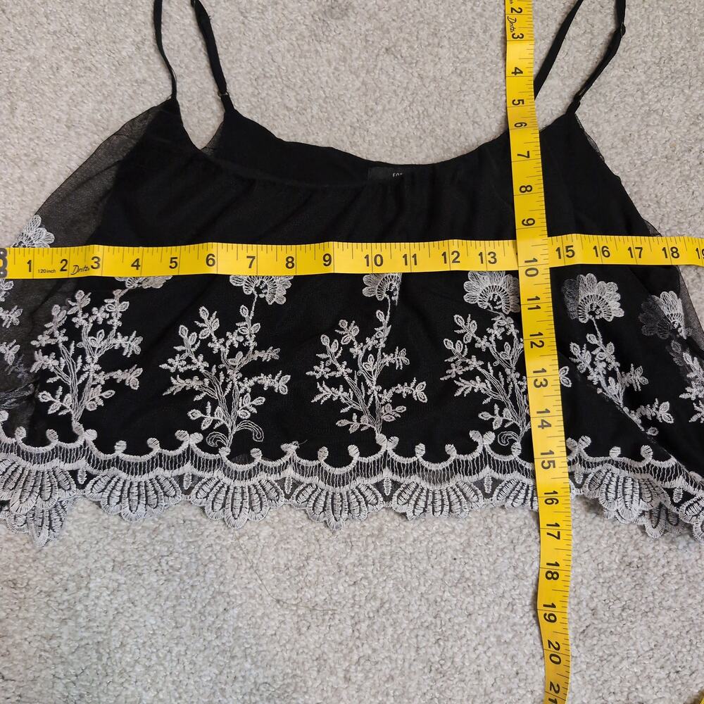 Embroidered Lace Boho Overlay Cami Crop Top - Picture 4 of 4